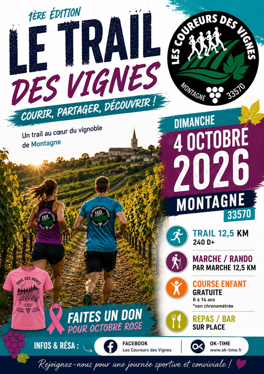 Affiche du Trail des Vignes, dimanche 4 octobre 2026